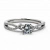 Diamond Accented Solitaire Engagement Ring