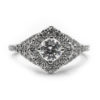 Diagonal Halo Diamond Engagement Ring
