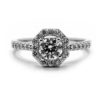Octagonal Halo Diamond Ring