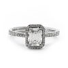 Vintage Emerald Halo Diamond Engagement Ring