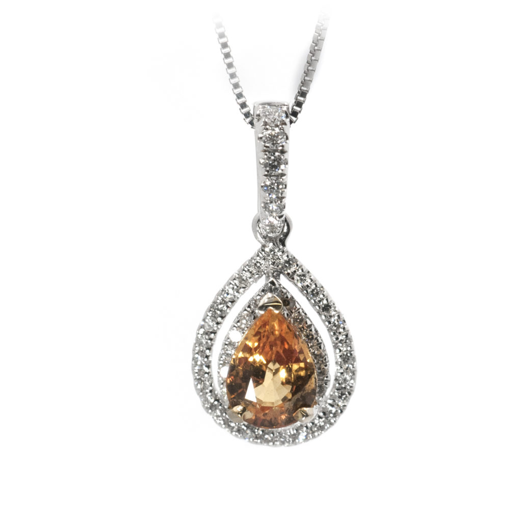 Orange Sapphire Diamond Necklace Dale’s Jewelers
