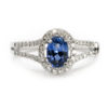 Oval Blue Sapphire and Diamond Ring