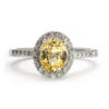 Yellow Sapphire Oval Halo Ring