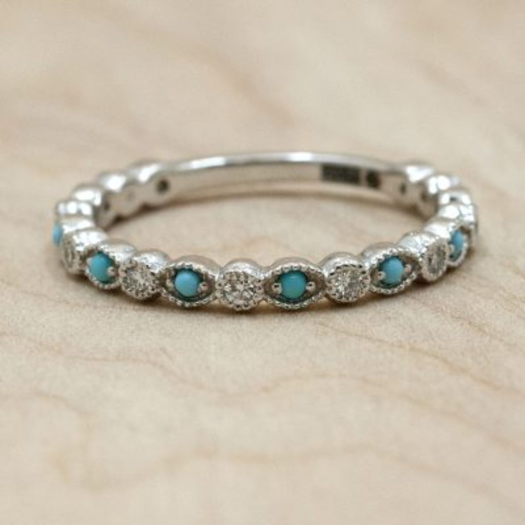 Turquoise and Diamond Stackables Dale’s Jewelers