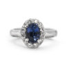 Flaming Halo Sapphire Diamond Ring