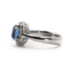 Flaming Halo Sapphire Diamond Ring - Image 3