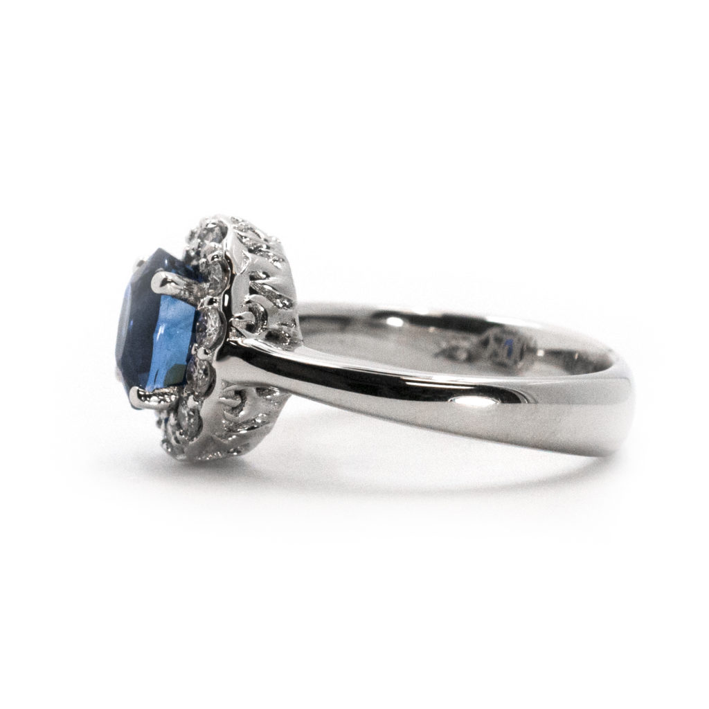 Flaming Halo Sapphire Diamond Ring - Dale’s Jewelers
