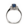 Flaming Halo Sapphire Diamond Ring - Image 4