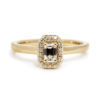 Emerald Cut Diamond and Halo Engagement Ring