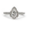 Pear Halo Diamond Ring