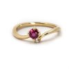Ruby Birthstone and Diamond Ring