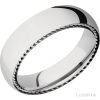 14K White Gold with Polish Finish and 14K White Gold Inlay