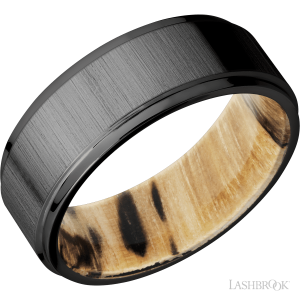 Zirconium with Crosssatinblack , Polish Finish and Spalted Tamarind