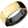 14K Yellow Gold with Hammer , Polish Finish and Zirconium