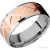 14K White Gold with Polish , Polish Finish and 14K Rose Gold Inlay