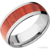 Titanium with Polish Finish and Red Heart Inlay