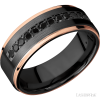 Zirconium with Satin , Polish Finish and 14K Rose Gold Inlay