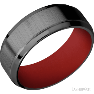 Zirconium with Crosssatinblack , Polish Finish and USMC Red