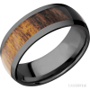 Zirconium with Polish Finish and Desert Iron Wood Inlay