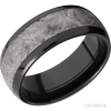 Zirconium with Polish Finish and Meteorite Inlay