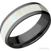 Zirconium with Polish Finish and Freshwater Mother of Pearl Inlay