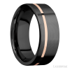 Zirconium with Machine , Machine Finish and 14K Rose Gold Inlay - Image 2