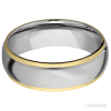 14K White Gold with Satin , Polish Finish and 14K Yellow Gold Inlay - Image 3